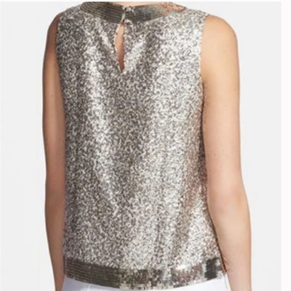 Kate Spade Serene Silk Sequin Tank Top sz 8 - Picture 3 of 6